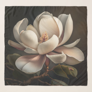 Magnolia Flower Chiffon Scarf