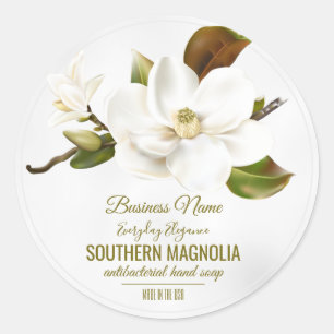 Magnolia Flower Classic Round Sticker