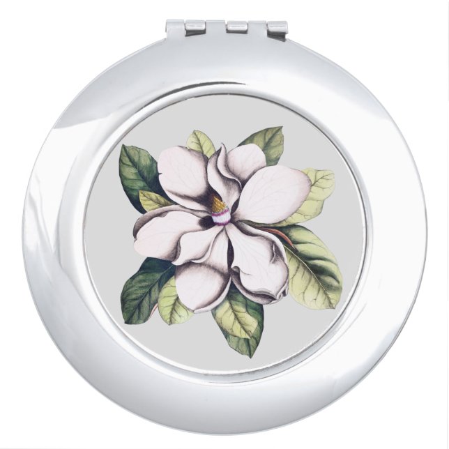 Magnolia Flower Compact Mirror (Front)