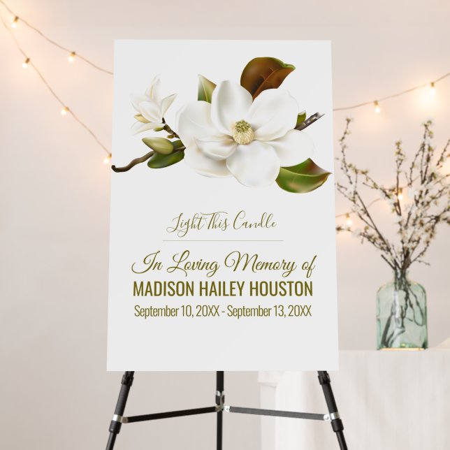 Magnolia Flower Funeral Memorial Foam Board (In Situ (Stand))
