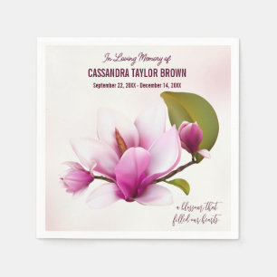 Magnolia Flower Funeral Memorial Napkins