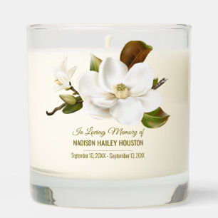 Magnolia Flower Funeral Memorial Scented Candle