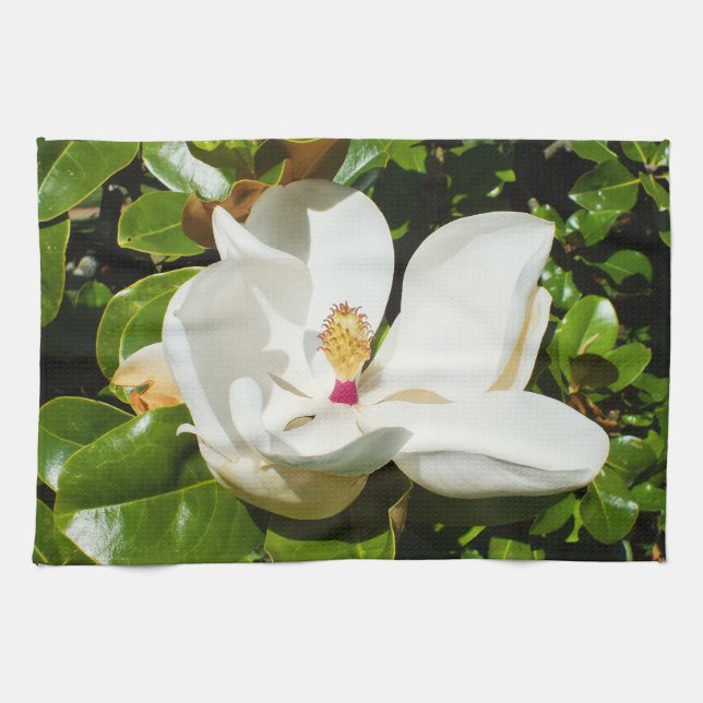 Magnolia flower kitchen towel (Horizontal)