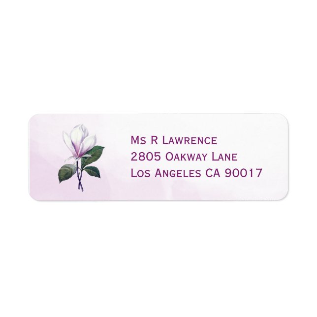 Magnolia Flower Label (Front)