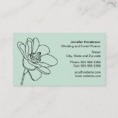 Magnolia Flower Mint Green Business Card (Back)