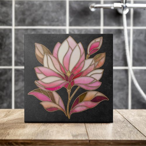 Magnolia Flower Mosaic Ceramic Tile