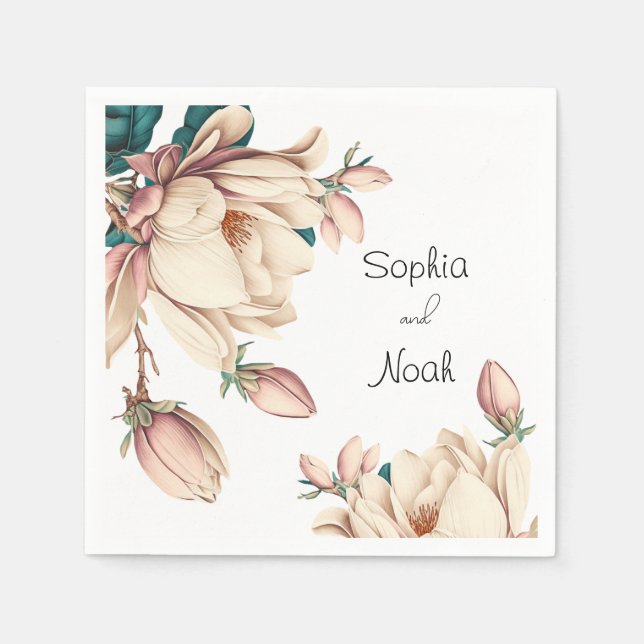 Magnolia flower  napkins (Front)