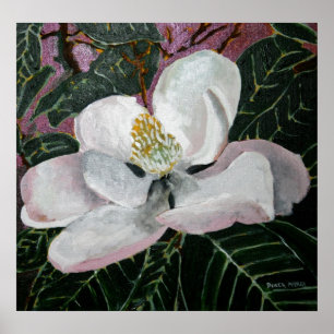 magnolia flower painting acrylic wall art