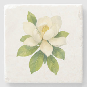 Magnolia Flower Painting Stone Coaster