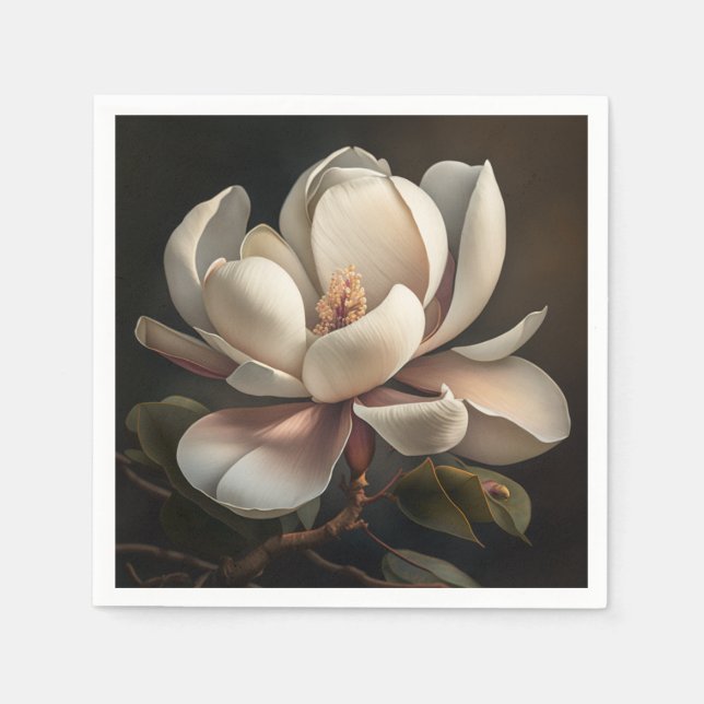 Magnolia Flower Paper Napkin (Front)