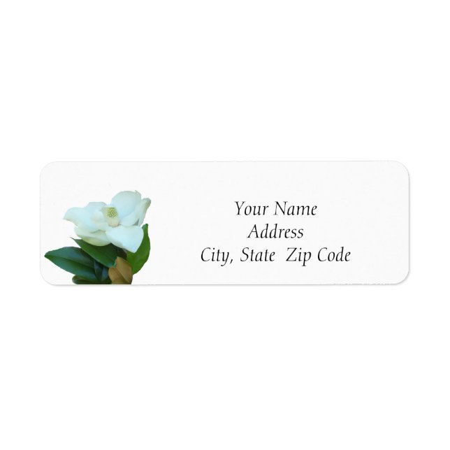 Magnolia Flower Return Address Labels (Front)