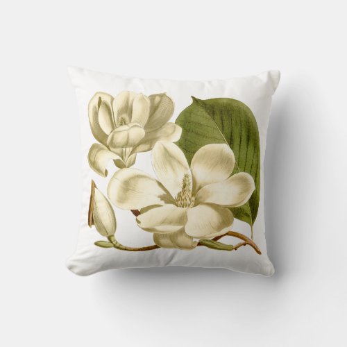 Magnolia Flower Throw Pillow