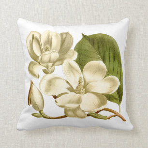 Magnolia Flower Throw Pillow