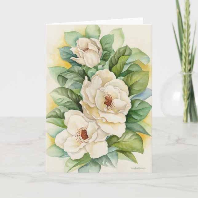 Magnolia Flower Watercolor Art - Multi Card (Front)