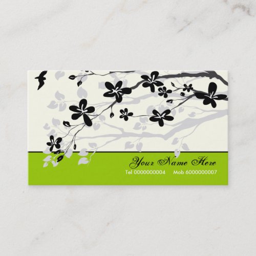 Magnolia flowers black grey floral business cards