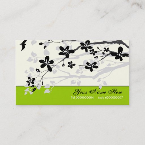 Customizable Magnolia flowers black grey floral business cards