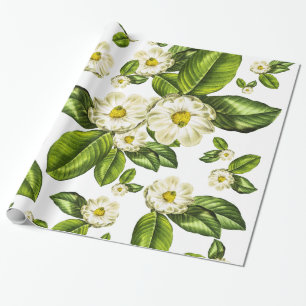 Magnolia Flowers Botanical Wrapping Paper