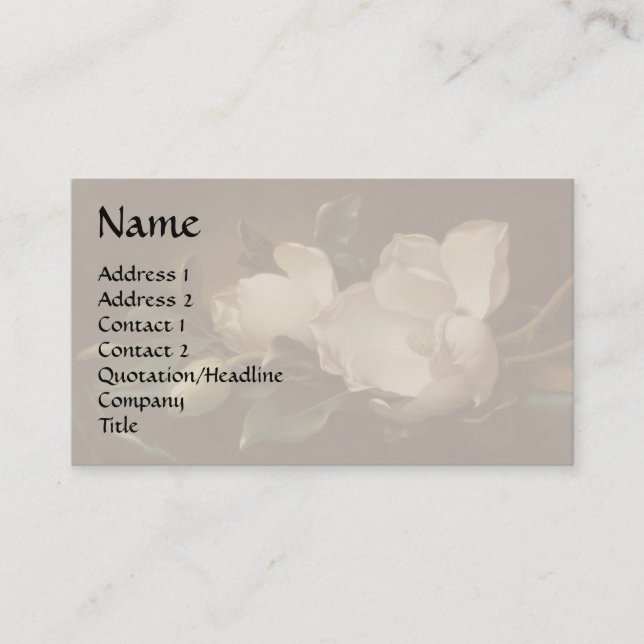 Magnolia Flowers Business Card (Front)