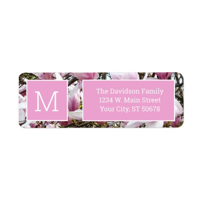Magnolia flowers label (Front)