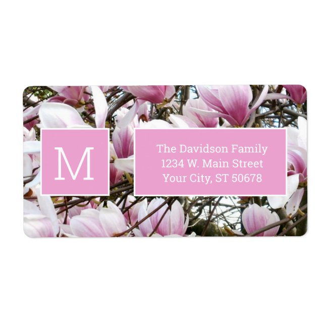 Magnolia Flowers Label (Front)