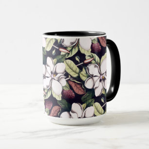 Magnolia Flowers Pattern Mug