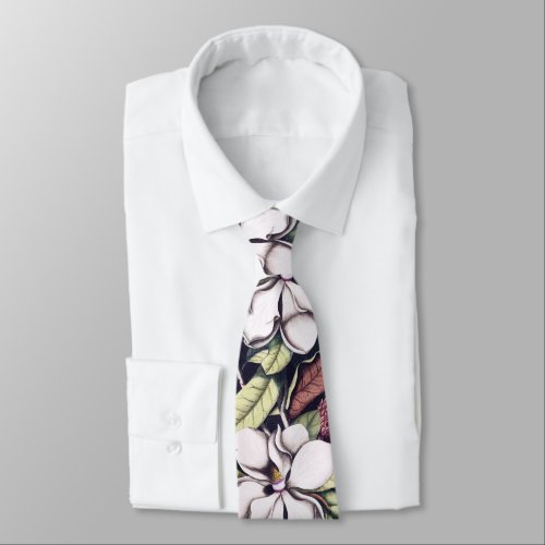 Magnolia Flowers Pattern  Neck Tie