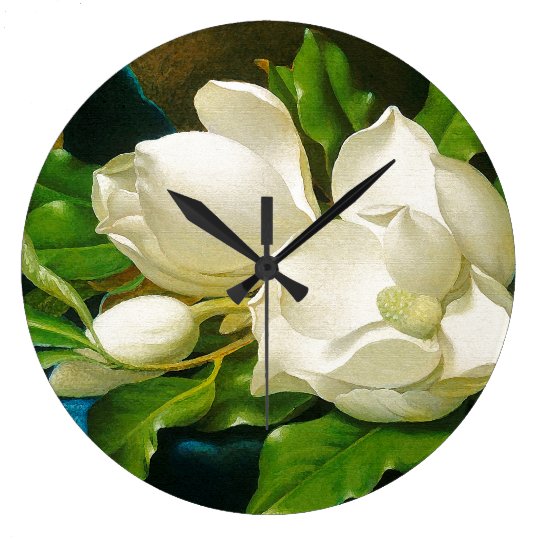 Magnolia Flowers Wall Clock