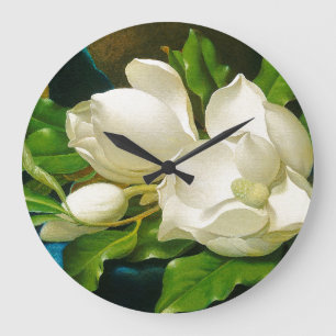 Magnolia Flowers Wall Clock