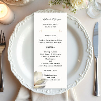 Magnolia Flowers Wedding Menu Template