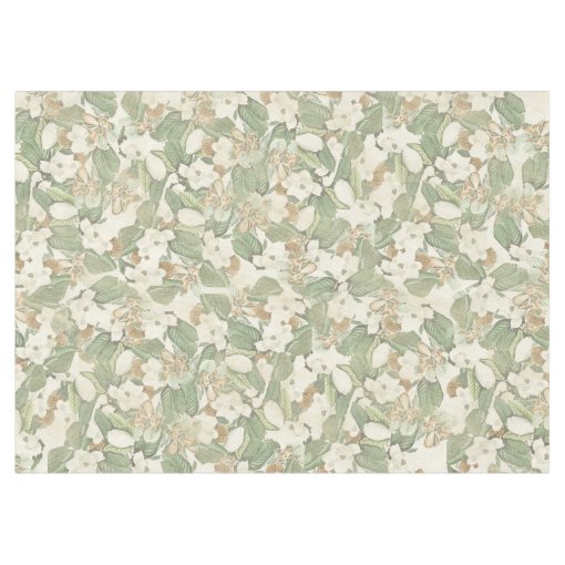 Magnolia Flowers White & Gold Floral Tablecloth | Zazzle