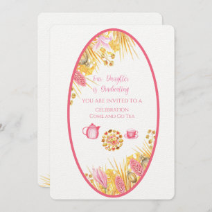 Magnolia Frame Our Daughter Is Graduating Linen Invitation