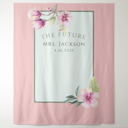 Magnolia Future Mrs Bridal Shower Pink Backdrop