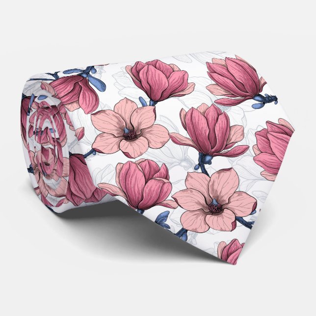 Magnolia garden 2 neck tie (Rolled)