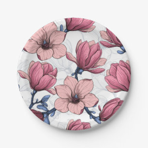 Magnolia garden 2 paper plates