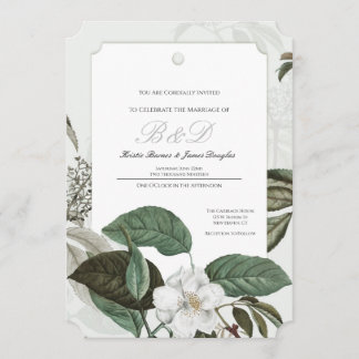 Magnolia Garden Arched Edge Wedding Invitation