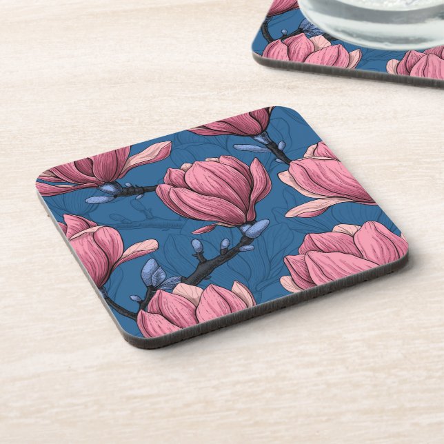 Magnolia garden beverage coaster (Left Side)