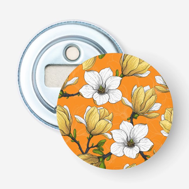 Magnolia garden in yellow bottle opener (Front)