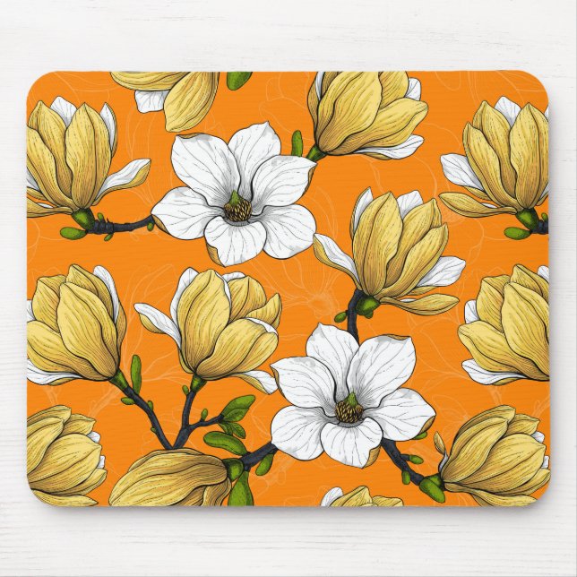 Magnolia garden in yellow mouse pad (Front)