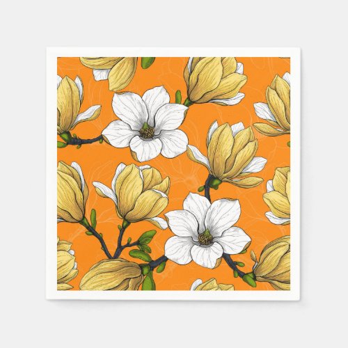 Magnolia garden in yellow napkins