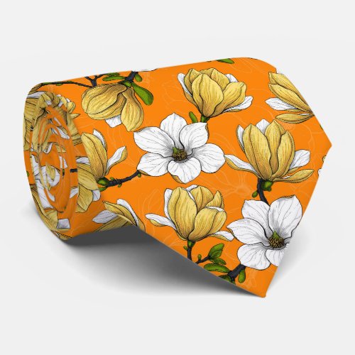 Magnolia garden in yellow neck tie