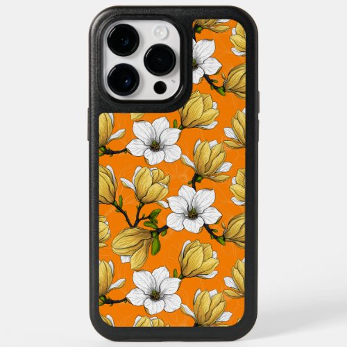 Magnolia garden in yellow OtterBox iPhone 14 pro max case