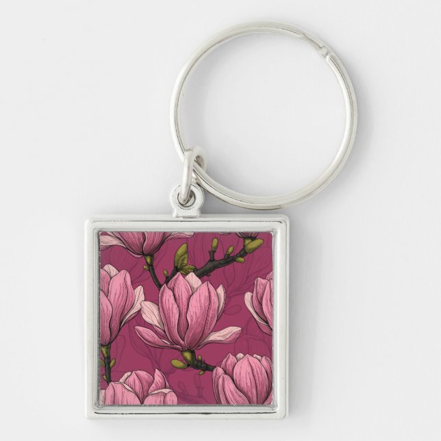 Magnolia garden keychain (Front)