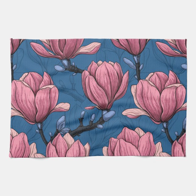 Magnolia garden kitchen towel (Horizontal)