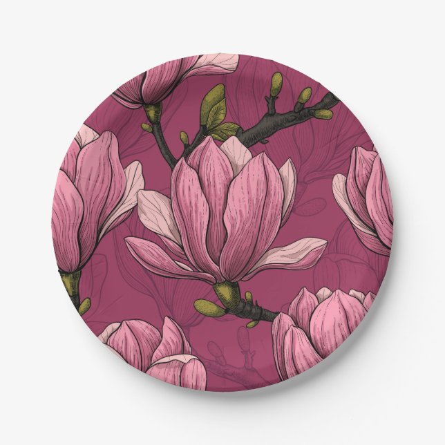 Magnolia garden paper plates (Front)