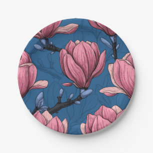 Magnolia garden paper plates