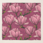 Magnolia garden scarf<br><div class="desc">I'd drawn magnolia blossoms with ink then redraw and colored them in Illustrator to make the pattern.</div>