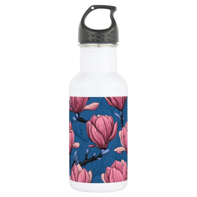 Magnolia garden stainless steel water bottle (Front)