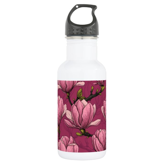 Magnolia garden stainless steel water bottle (Front)