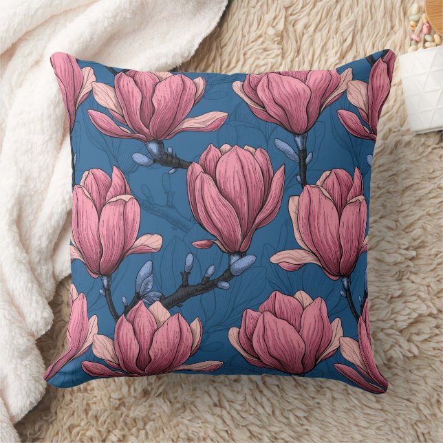 Magnolia garden throw pillow (Blanket)