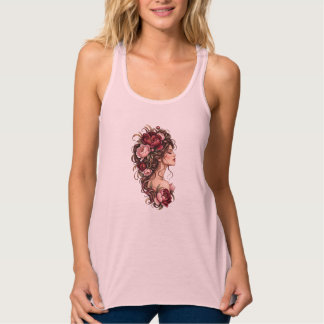 Magnolia Grace Botanical Muse Elegant Floral Tank Top